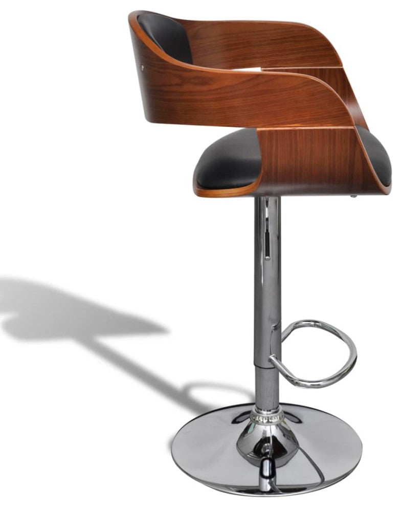 vidaXL Bar Stools 2 pcs Bent Wood and Faux Leather