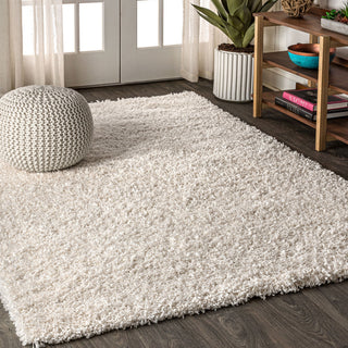 Mercer Shag Plush Area Rug, Cream, 8 X 10