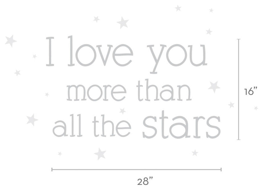 I Love You More Than All The Stars Quote Lettering Wall Decal
