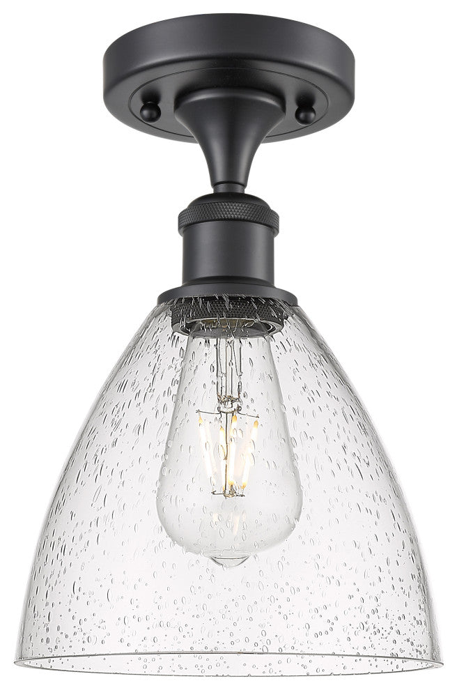 Innovations 516-1C-BK-GBD-754 1 Light Semi-Flush Mount, Matte Black