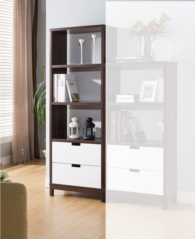 Two- Toned Stylish Display Cabinet, Large, Brown and White