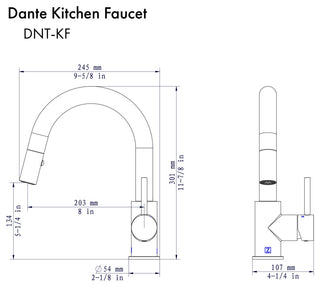 ZLINE Dante Kitchen Faucet in Matte Black (DNT-KF-MB)