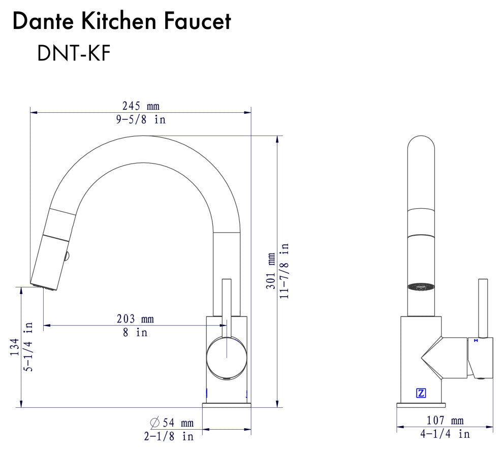 ZLINE Dante Kitchen Faucet in Matte Black (DNT-KF-MB)