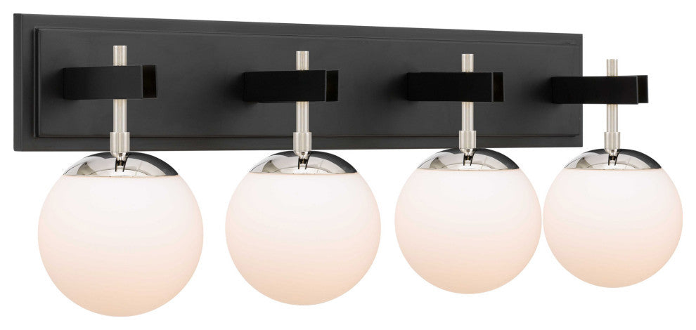 Allie 4-Lt Bath - Black/Polished Nickel