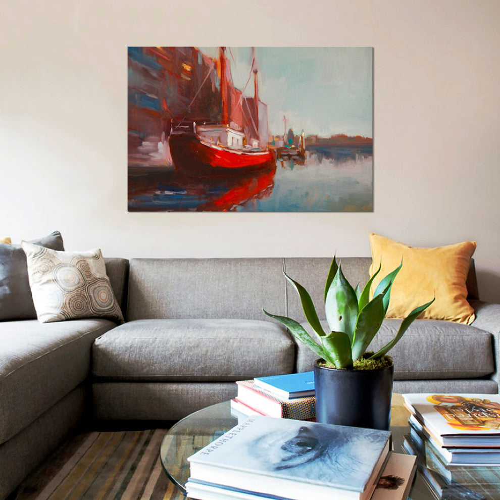 "Docked" by Eddie Barbini, Canvas Print, 18"x12"