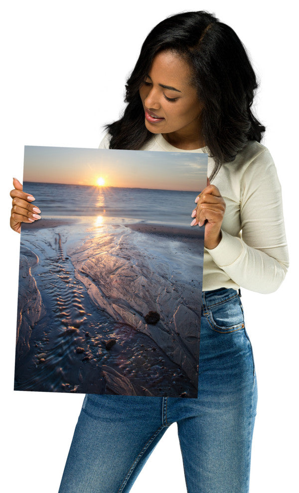 Low Tide Ravine Landscape Photo, Beach Unframed Wall Art Print, 12" X 16"
