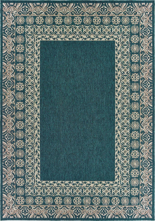 Oriental Weavers Latitude Blue/ Grey Border Indoor/Outdoor Rug 5'3"X7'3"