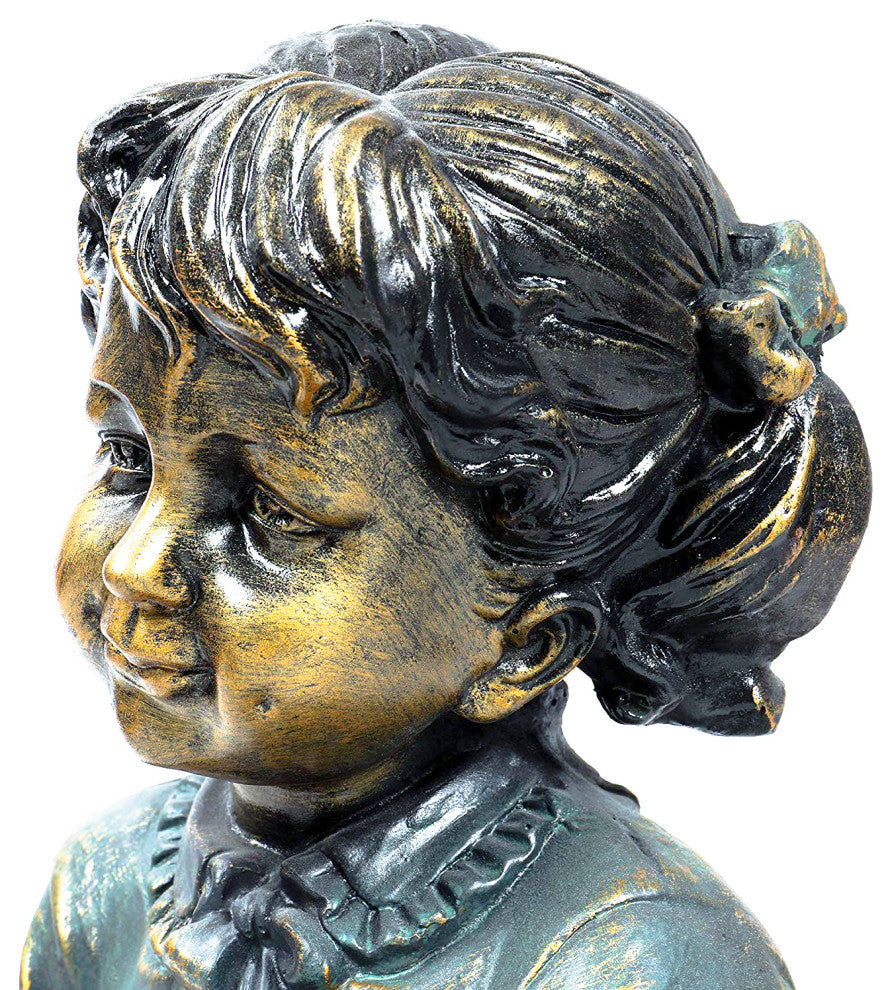 Boy and Girl Reading Statue