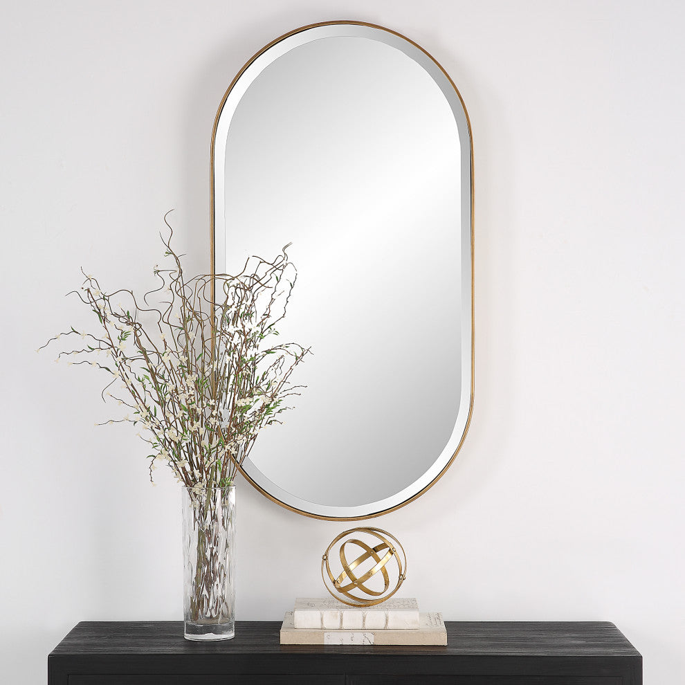 Uttermost 09914 Lago Oval Gold Mirror