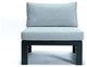 LeisureMod Chelsea 7-Piece Patio Ottoman Sectional With Coffee Table, Light Gray