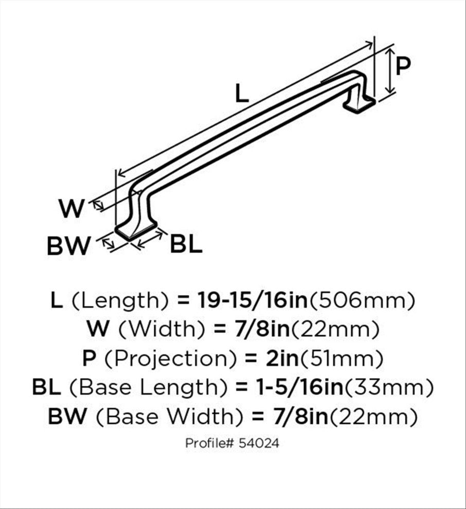 Westerly 18" Center-to-Center Oil-Rubbed Bronze Appliance Pull