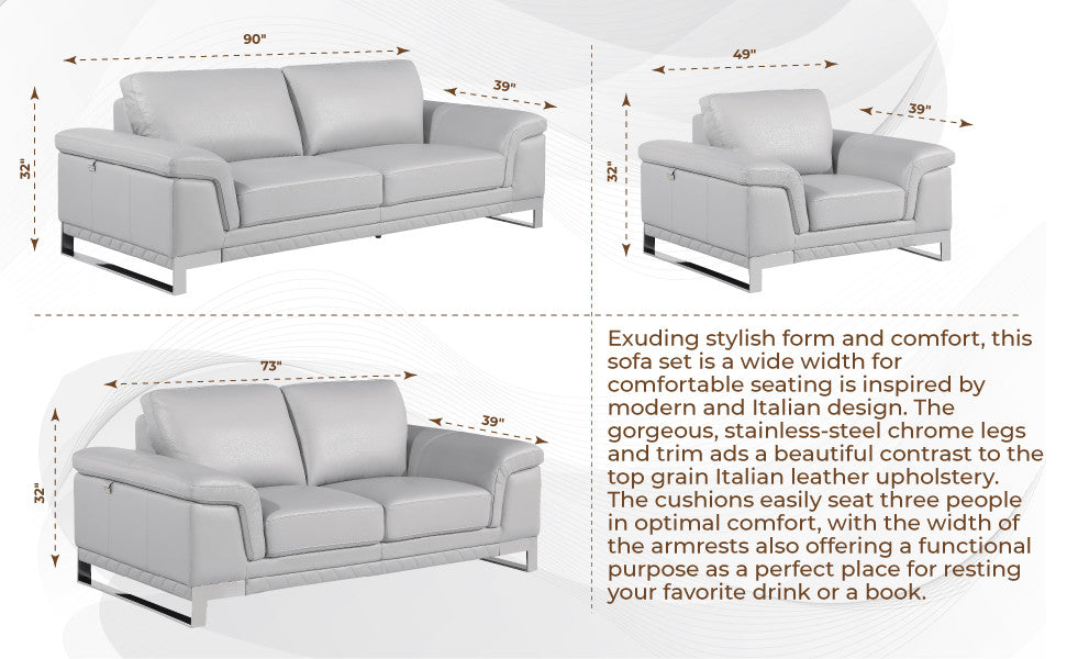 Naples Contemporary Genuine Italian Leather Sofa Camel