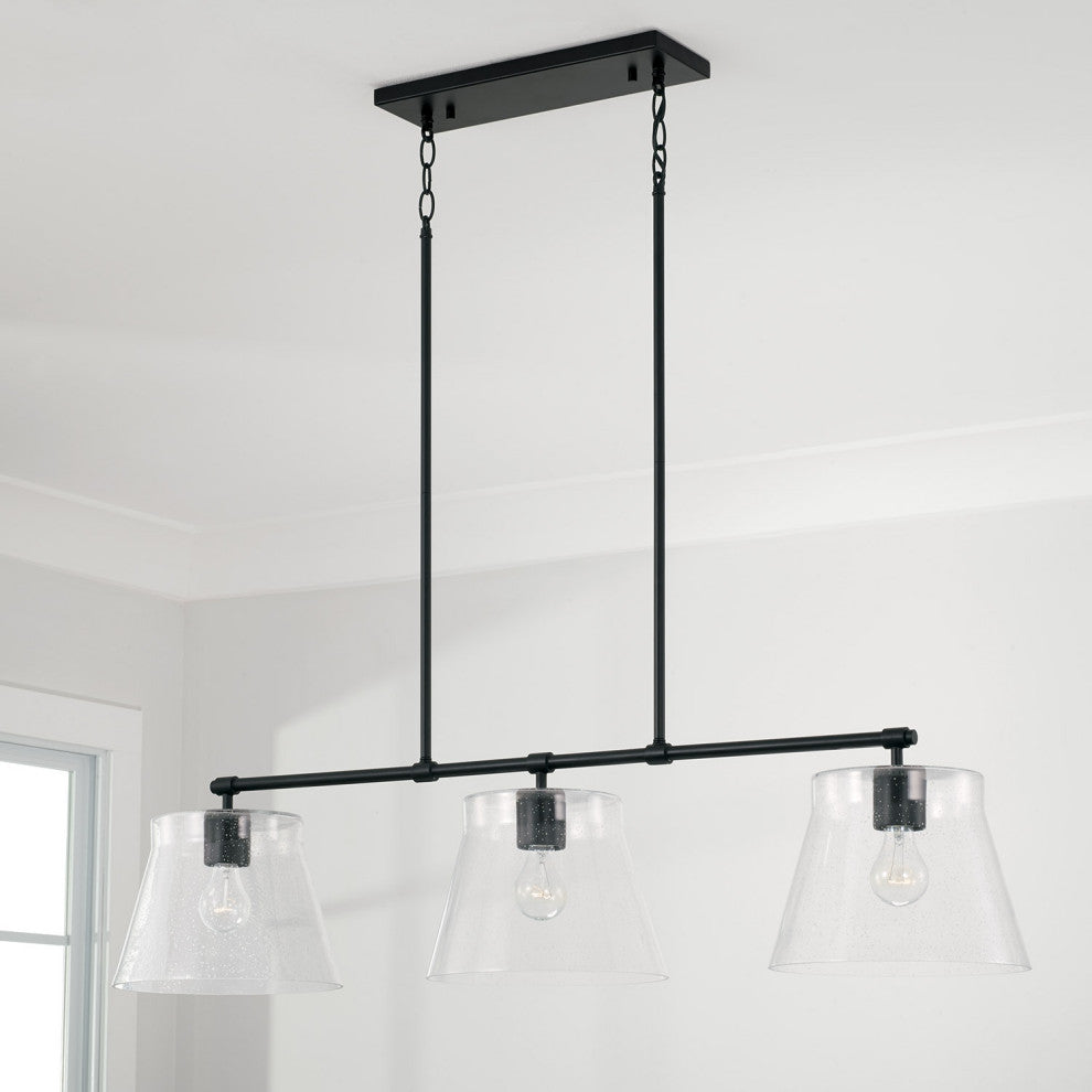 Capital Lighting 846931 Baker 3 Light 45"W Linear Chandelier - Brushed Nickel