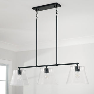 Capital Lighting 846931 Baker 3 Light 45"W Linear Chandelier - Brushed Nickel