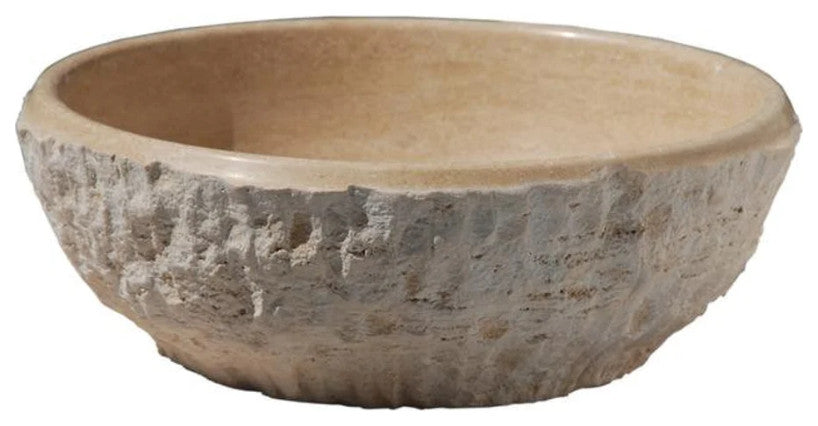 Natural Stone Dragon Split Face Travertine Sink (D)16" (H)6"