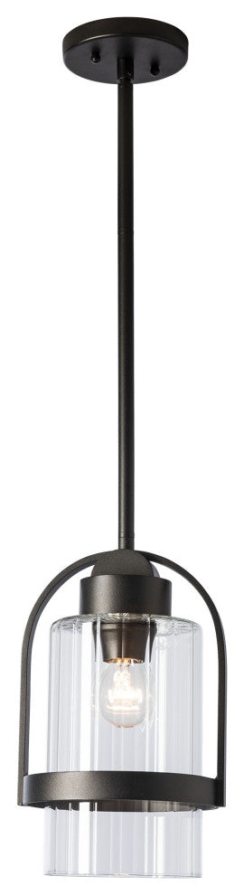 Alcove Outdoor Pendant Coastal Oil Rubbed Bronze Finish, Clear Glass