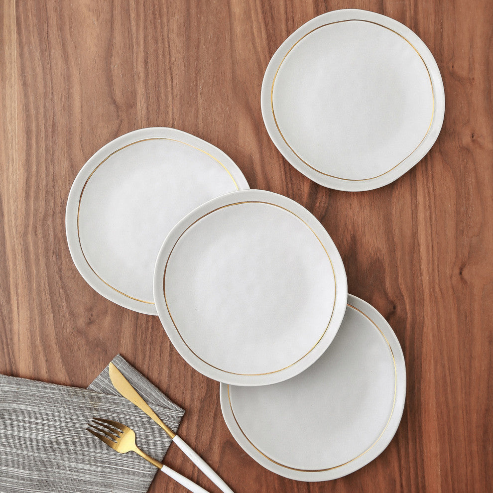 Stone Lain Clara Porcelain 16 Piece Dinnerware Set, Gray
