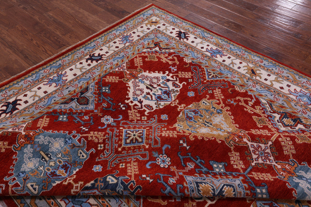 8' 1" X 10' 1" Handmade Super Kazak Wool Rug Q9506