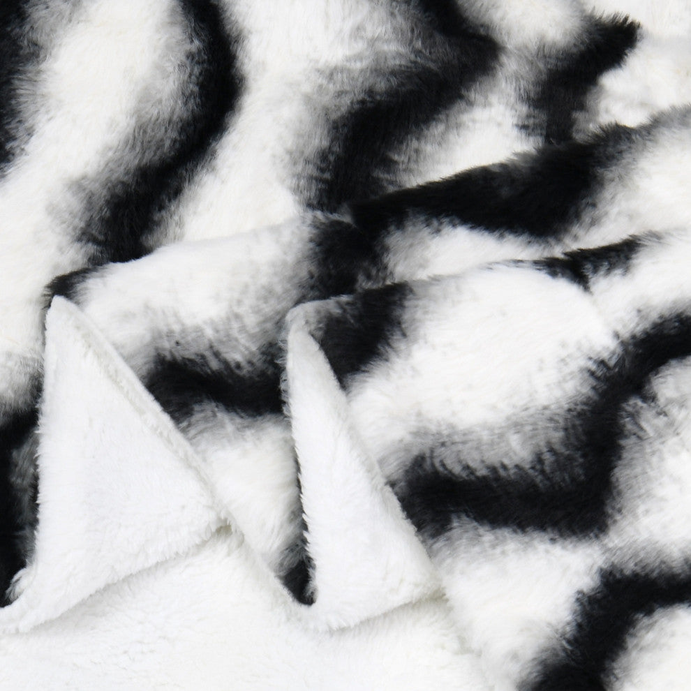 Elite Faux Fur Throw Blanket With Sherpa Backing, Irene, 50" X 60"