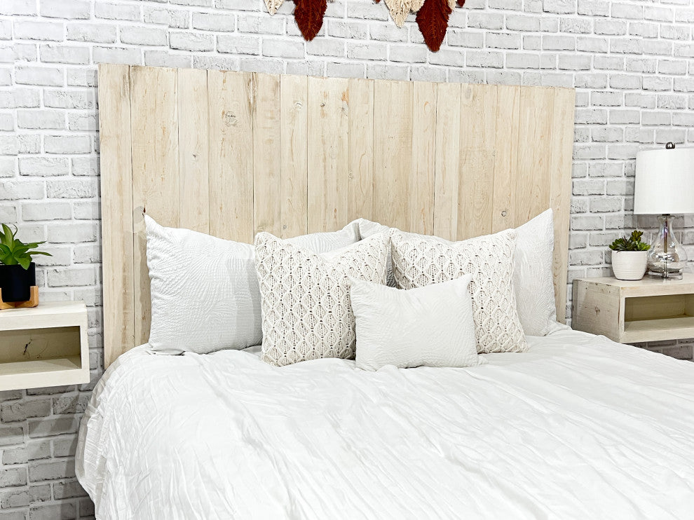 Handcrafted Headboard, Leaner Style, Antique White, Twin