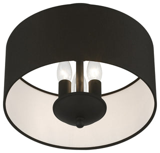 Livex Lighting 3 Light Black Semi-Flush Mount