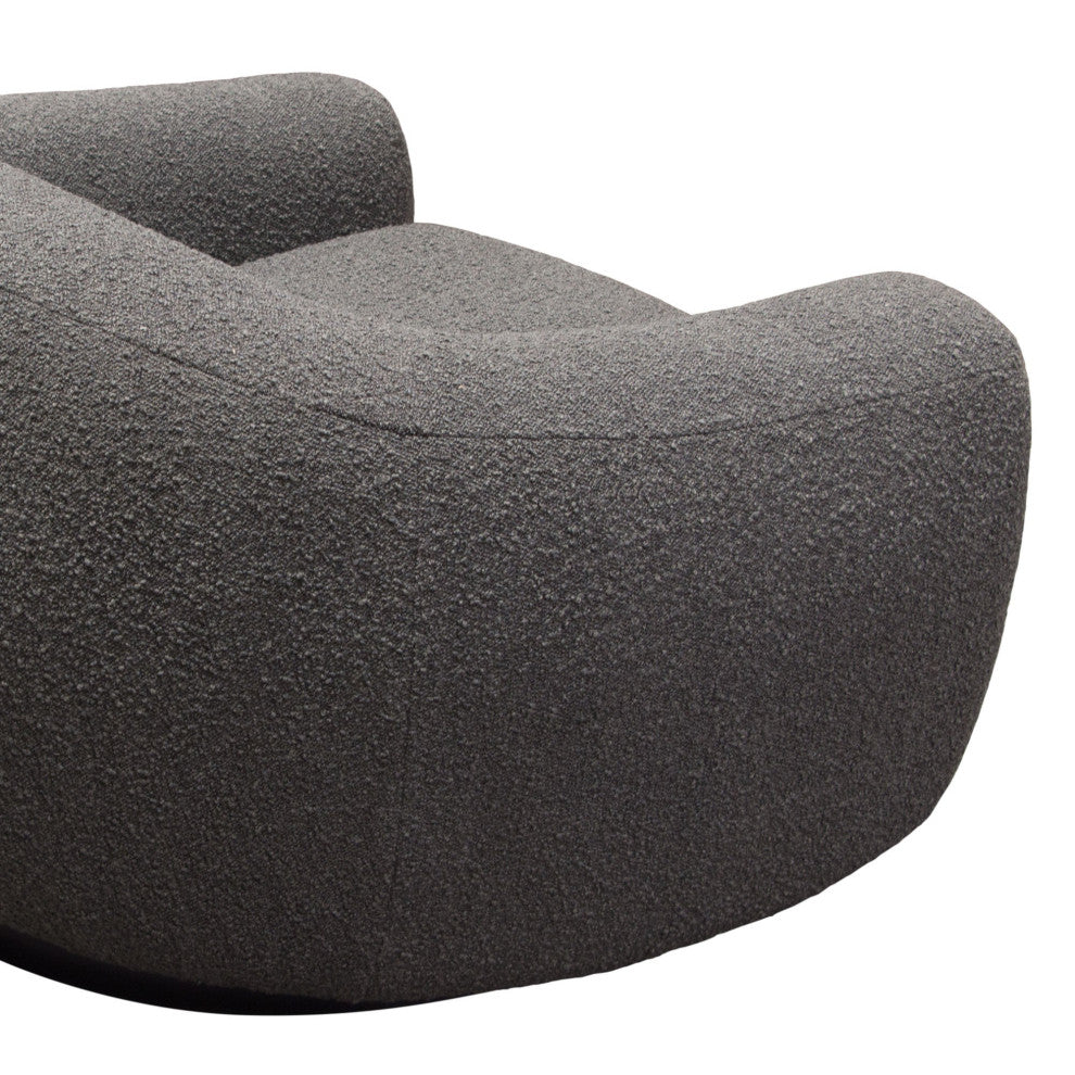 Pascal Swivel Chair With Boucle Textured Fabric, Charcoal