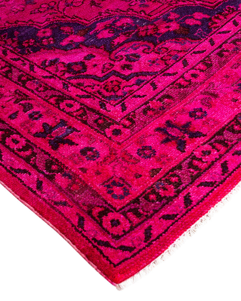 Fine Vibrance, One-of-a-Kind Handmade Area Rug Pink, 7' 1" x 8' 5"
