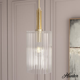 Gatz Alturas Gold, Ribbed Glass 1-Light Pendant