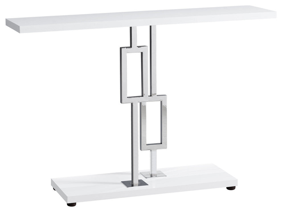 47" White Floor Shelf Console Table With Storage