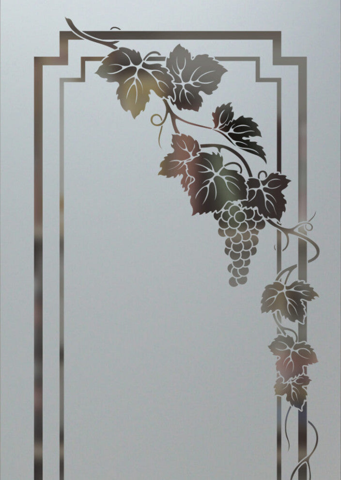 Pantry Door - Vineyard Grapes Cascade - Primed - 24" x 84" - Knob on Right -...