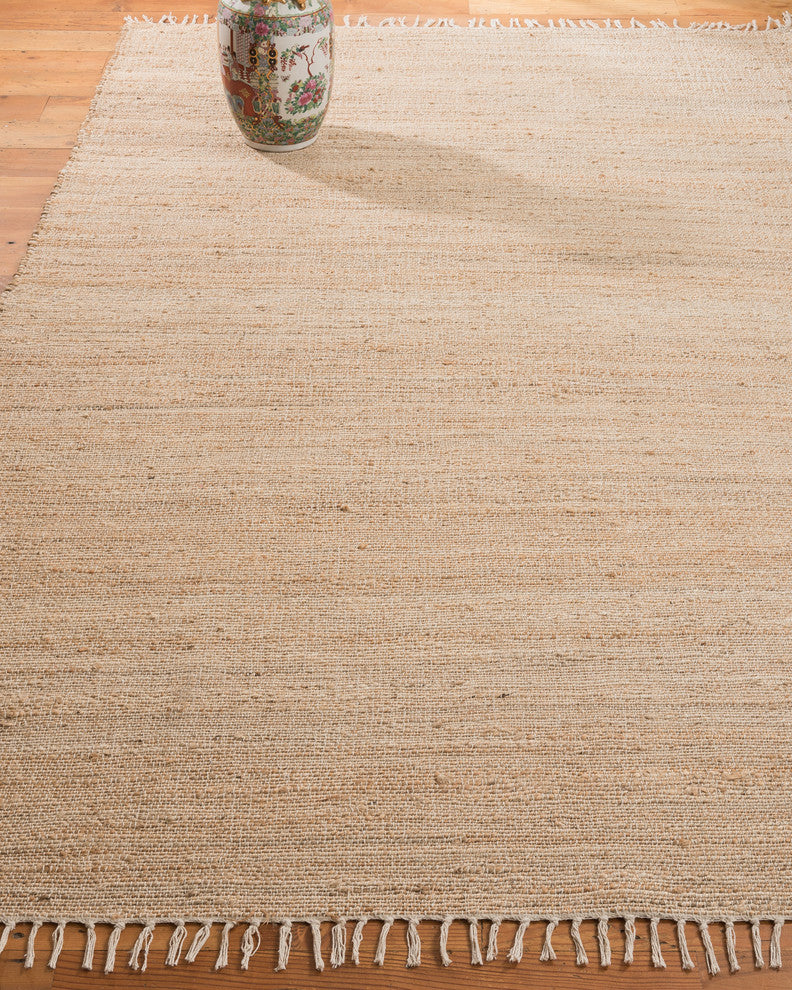 Natural Area Rugs 100% Natural Fiber Venice Jute Rectangular Rug, Beige, 6' X 9'