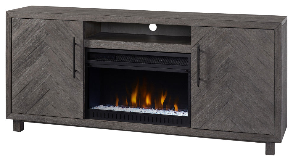 67" Fireplace Console Entertainment, Gray