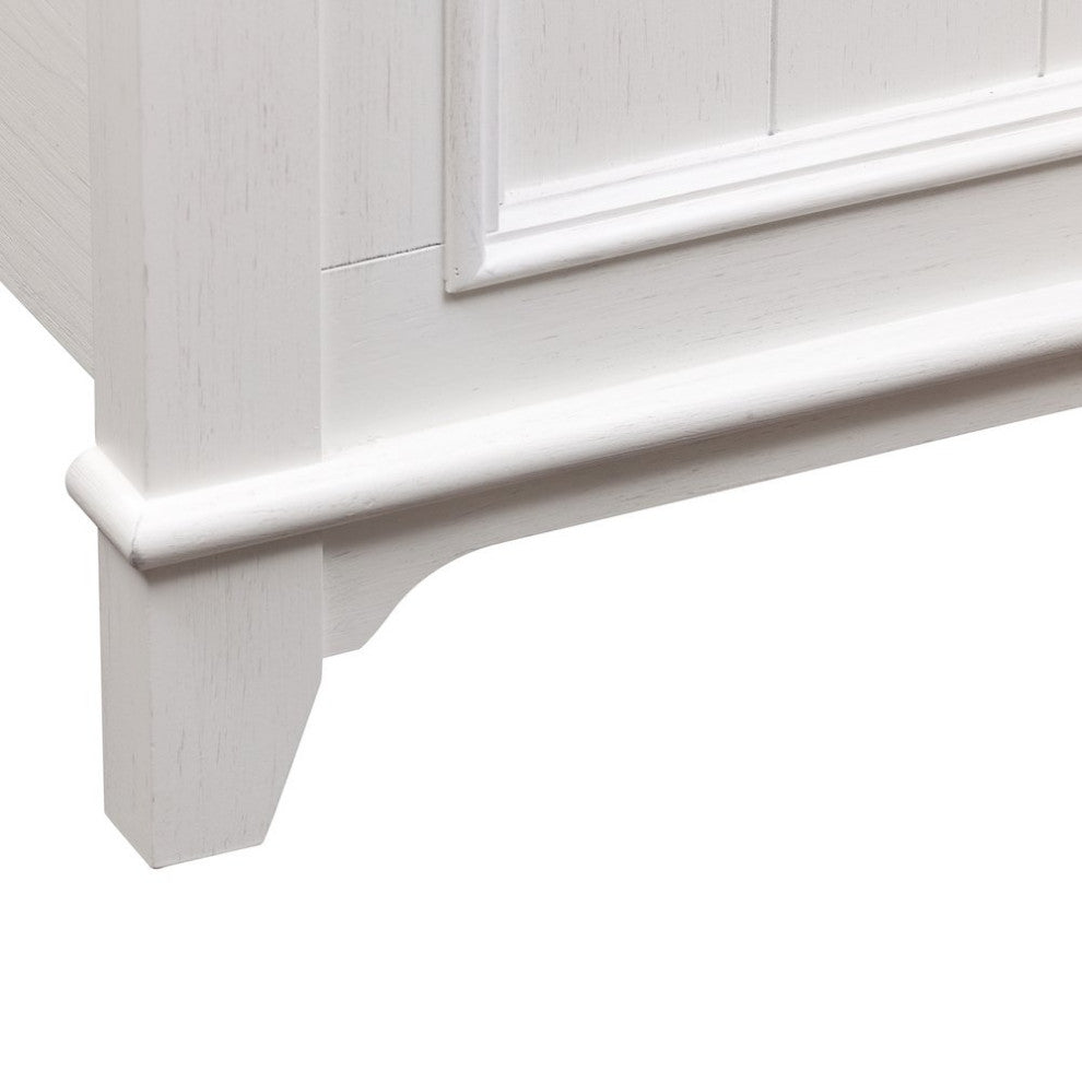 Full Panel Bed in Poplar & Rubberwood Solids w/ Cathedral White Oak Tops