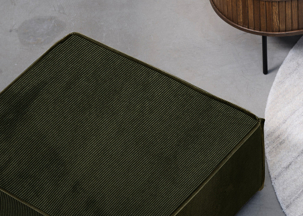 Burt Modular Ottoman, Olive Green Corduroy