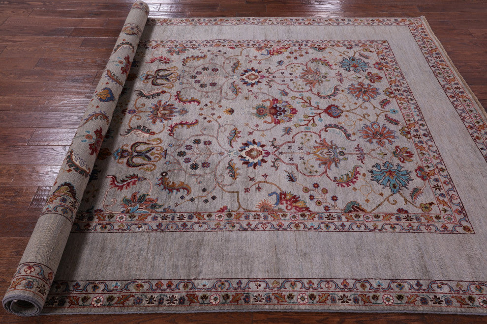 6' 11" X 9' 9" Hand-Knotted Persian Tabriz Wool Rug Q7511