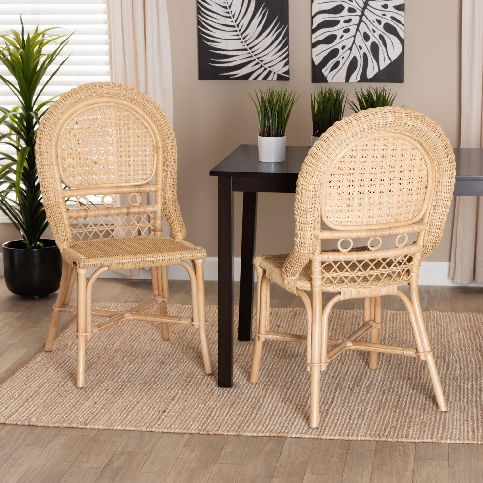 Luvena Rattan Dining Chairs, Set of 2