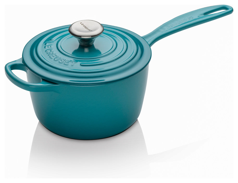 Le Creuset Signature Cast Iron Saucepan, 16 cm, Teal
