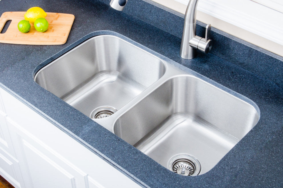 Wells Sinkware Equal Double Bowl Sink, 16 Gauge, Sink Only