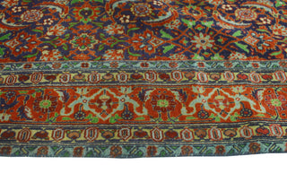 Fine Vintage Distressed Ebo Navy/Rust Rug, 4'9x6'2