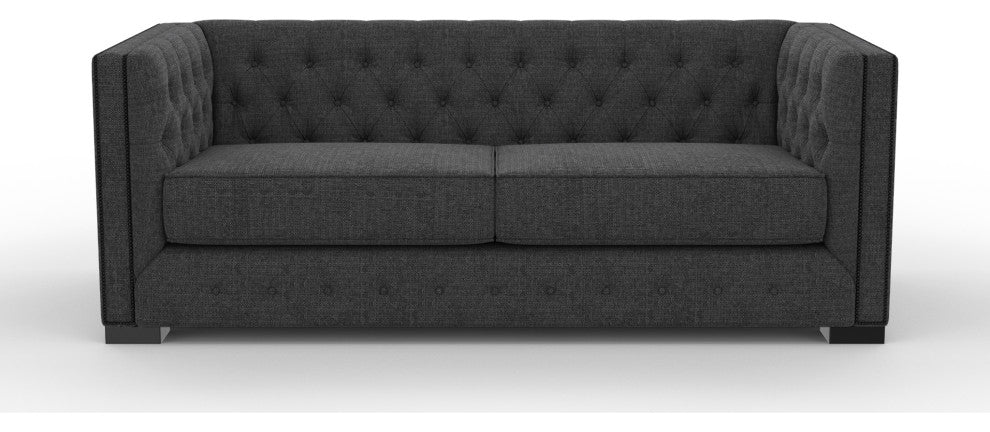 Nativa Interiors Mirel 80" Sofa, Charcoal, Classic Depth