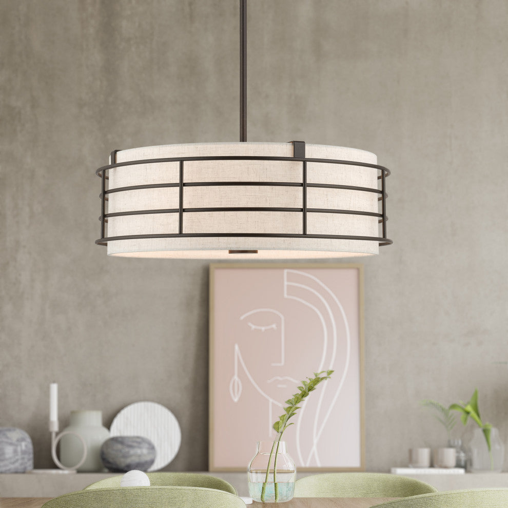 Blanchard 4-Light English Bronze Pendant Chandelier