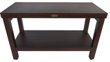 Rectangular Teak Shower Stool Or Bench With Shelf In Brown Finish