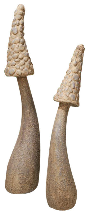 Mystic Mushroom Statues, 2-Piece Set