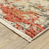 Saturn Pixelated Abstract Beige/Pink Wool Blend Area Rug 9'10" x 12'10"