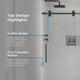 Reva Frameless Sliding Clear Alcove Shower Door, Black, 60"