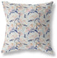 26" Light Blue Indigo Roses Indoor Outdoor Throw Pillow