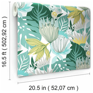 Retro Tropical Leaves Peel & Stick Wallpaper