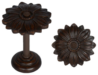 Bloom Drapery Medallion, Mahogany, Set of 2