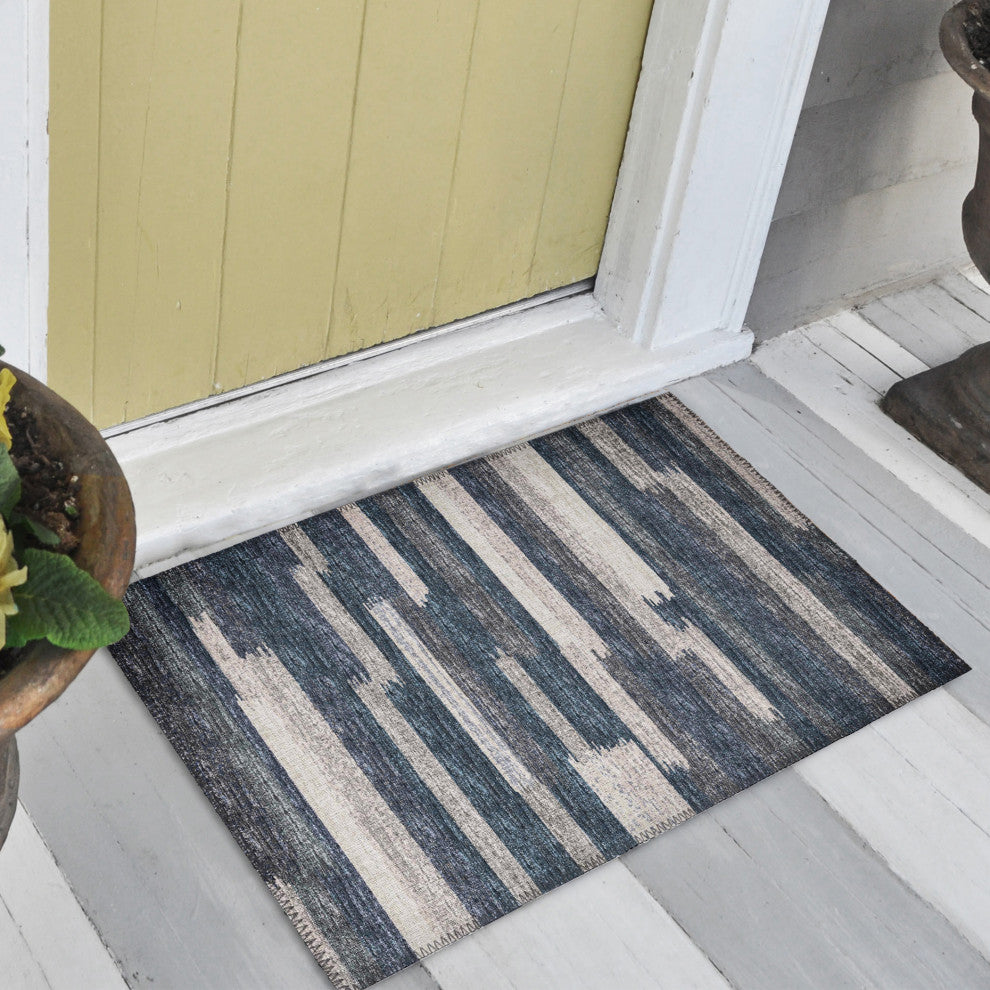 Indoor/Outdoor Sedona SN8 Slate Machine Washable 1'8" x 2'6" Rug