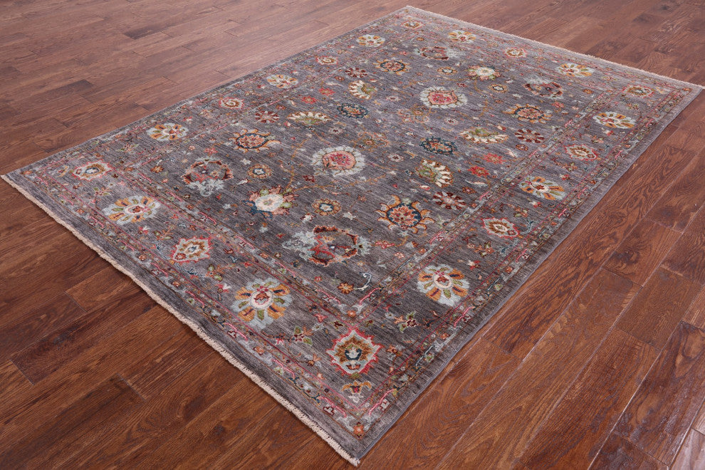 Hand-Knotted Persian Tabriz Wool Rug 5' 8" X 8' 1" Q5728